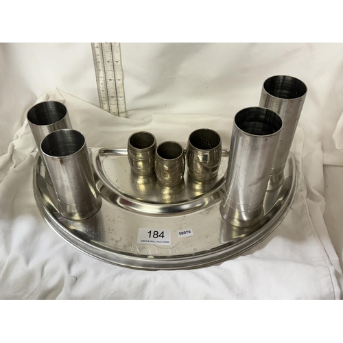 METAL BAR SPIRIT MEASURES ON TRAY