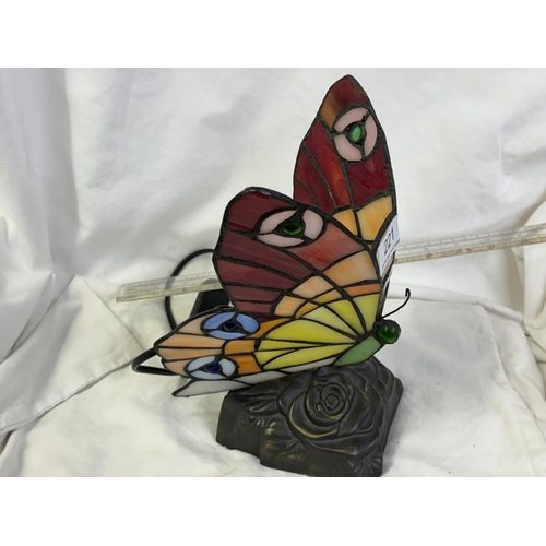 221 - TIFFANY STYLE 'BUTTERFLY' LAMP(W/O RESERVED AT £15)