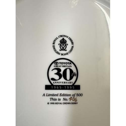 227 - Ltd Ed BOXED CROWN DERBY 30th ANNIVERSARY 'TOYOTA' PLATE (400/500)