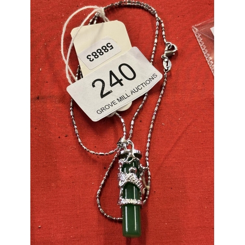 240 - JADE PENDANT & CHAIN