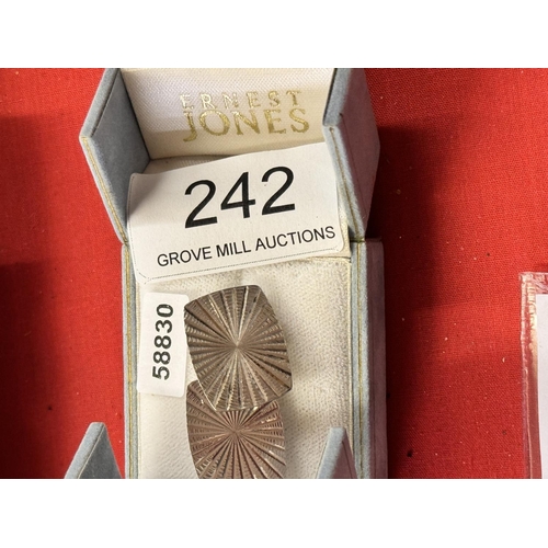 242 - BOXED PAIR OF SILVER HALLMARKED CUFFLINKS