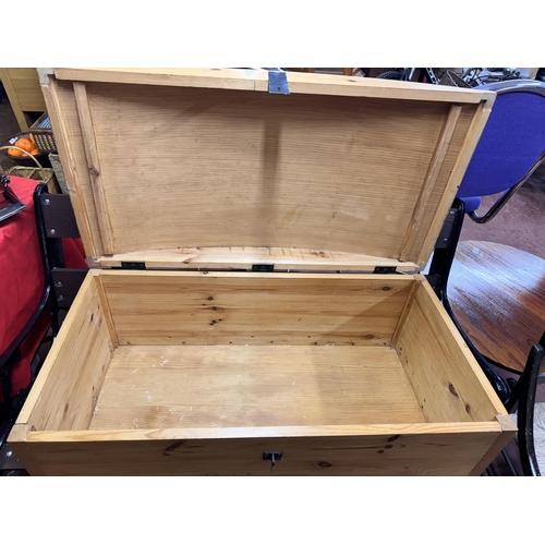 26 - LARGE SOLID WOOD DOMED STORAGE CHEST