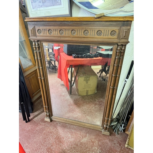 43 - LARGE EDWARDIAN CARVED OVERMANTLE MIRROR(RESERVED AT £35)