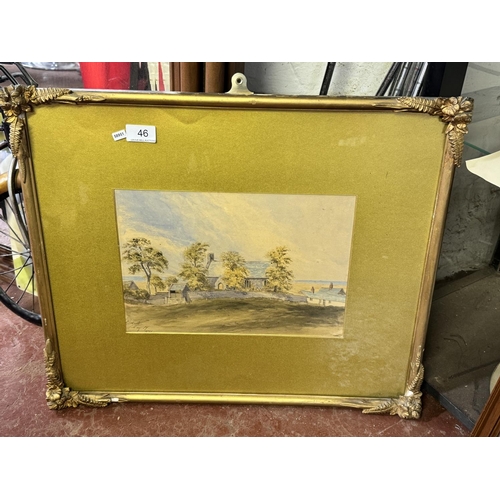 46 - ANTIQUE GILT FRAMED WATERCOLOUR(SIGNED/DATED 1871)