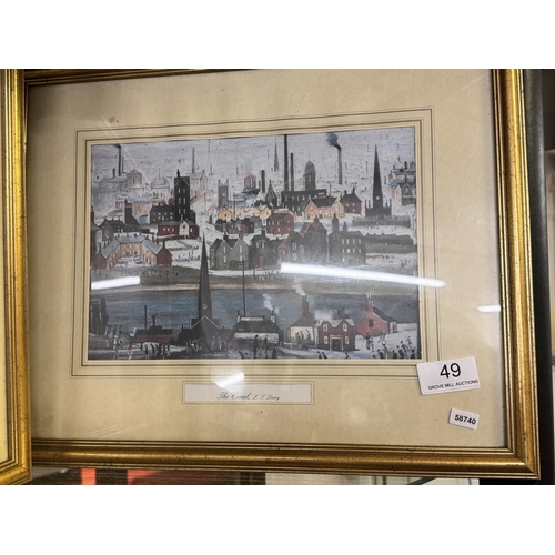 49 - 2 SMALL FRAMED LOWRY PRINTS