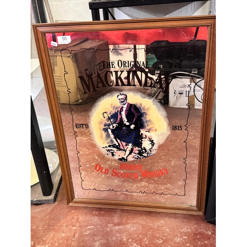 50 - LARGE FRAMED THE ORIGINAL MACKINLAY WHISKEY ADVERTISING MIRROR