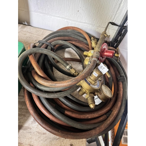 67 - GAS BURNER PIPE, GAUGES & GUN