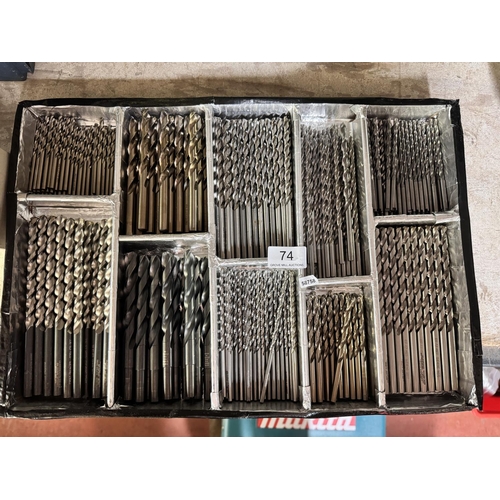 74 - TRAY OF DRILL BITS( approx 300 NEW)