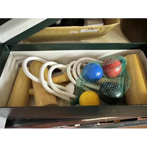 138 - BOXED CARPET CROQUET SET