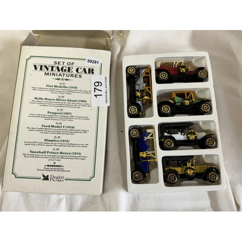 179 - BOXED SET OF 6 VINTAGE MINIATURE CARS