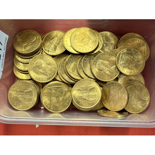 217 - BOX OF PENNIES WITH GOOD LUSTRE