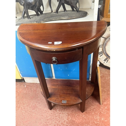 25 - HALF MOON WINDOW TABLE (WITH DRAWER)