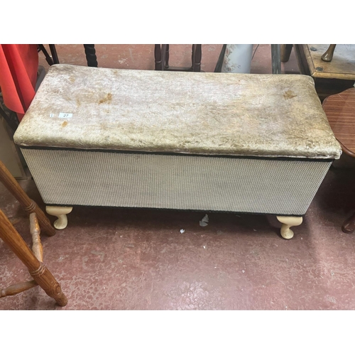 27 - VINTAGE LLOYD LOOM STYLE OTTOMAN