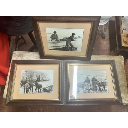 45A - 3 FRAMED VINTAGE PRINTS