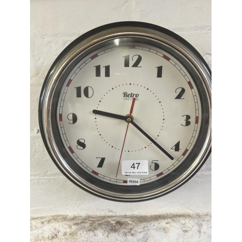 47 - 'RETRO VINTAGE' WALL CLOCK