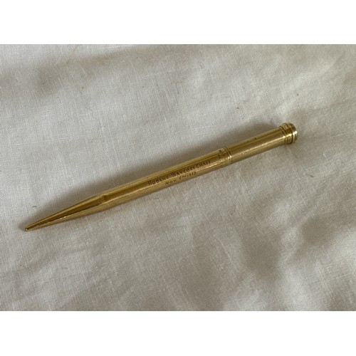 216A - 9ct GOLD PROPELLING PENCIL (13gms NO LEAD), ROLLED GOLD WATCH FACE & WATCH FACE