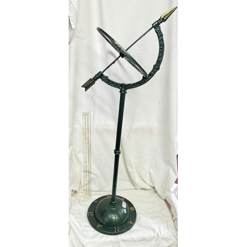 220 - TALL CAST IRON SUNDIAL GARDEN ORNAMENT(RESERVED AT £25)