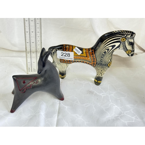 228 - 1960/70'S ABRAHAM PALATNIK ACRYLIC HORSE & A STUDIO POTTERY GOAT