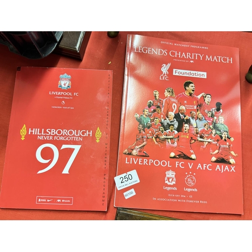 250 - 2 LIVERPOOL F.C 'HILLSBOROUGH NEVER FORGOTTEN 97' & 'LEGENDS CHARITY MATCH' PROGRAMS