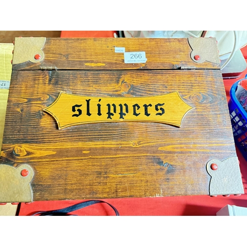 266 - WOODEN 'SLIPPERS' BOX