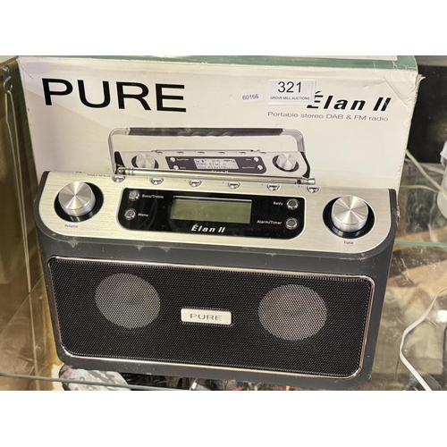 321 - BOXED PURE ELAN-II DAB & FM RADIO (A/F)