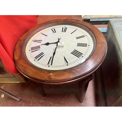 40 - MAHOGANY QUARTZ COFFEE TABLE CLOCK