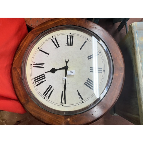 40 - MAHOGANY QUARTZ COFFEE TABLE CLOCK