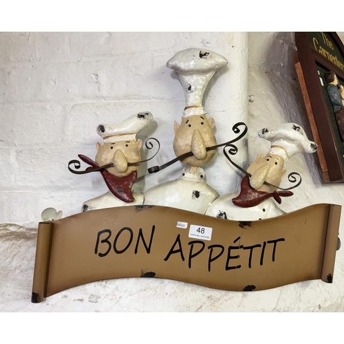 48 - METAL 'BON APPETIT' WALL HANGING