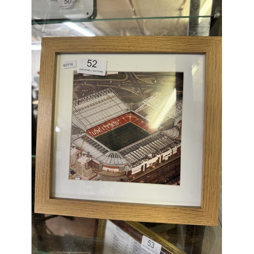 52 - FRAMED AERIAL PHOTO OF MANCHESTER UNITED OLD TRAFFORD