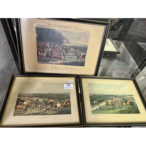 56 - 3 FRAMED HUNTING SCENE PRINTS