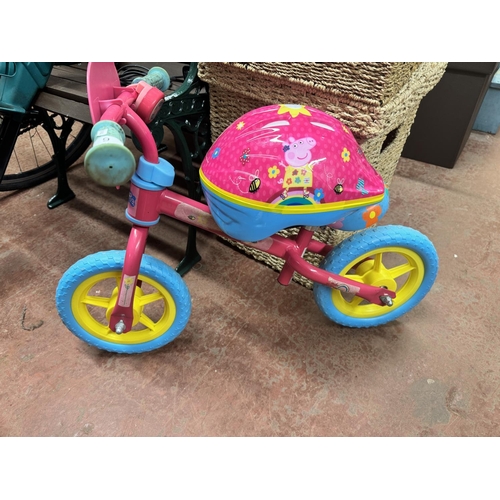 9 - PEPPA PIG BALANCE BIKE & HELMET