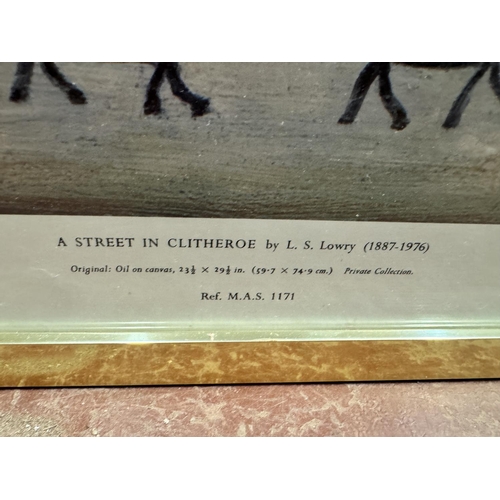 53 - LARGE GILT FRAMED 'A STREET IN CLITHEROE' PRINT