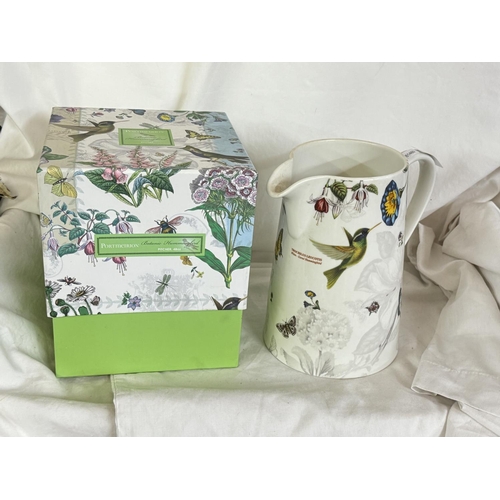 113 - BOXED PORTMEIRION BOTONIC GARDENS HUMMINGBIRD HANDLED JUG
