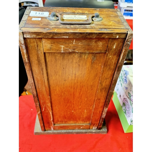 118 - VINTAGE WOODEN CASED OXYGEN LEVEL KIT(RESERVED AT £20)