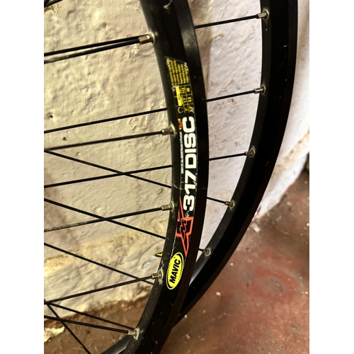 24 - 2 MAVIC 317 DISC BIKE WHEELS(NO TYRES)