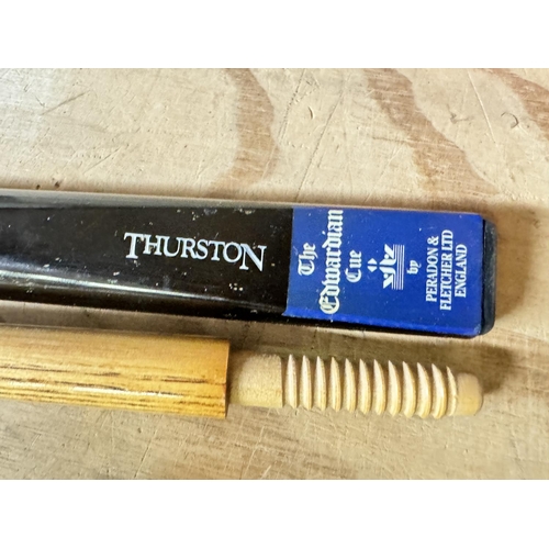 62 - THURSTON 'THE EDWARDIAN CUE' BY PERADON & FLETCHER Ltd TWO PIECE CUE