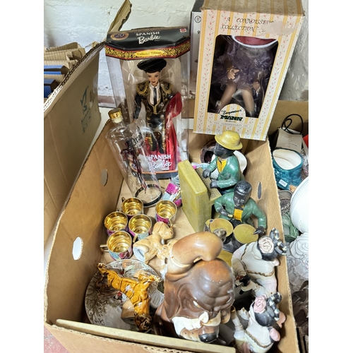 69 - BOX OF MIXED ITEMS INCL BOXED SPANISH BARBIE