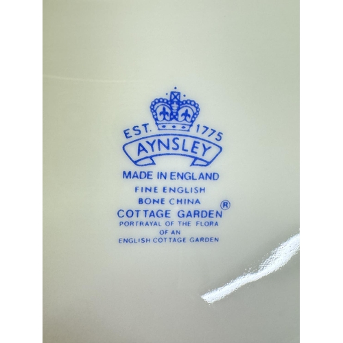 94 - AYNSLEY 'COTTAGE GARDEN' STRAWBERRY BASKET WITH CREAM & SUGAR SET