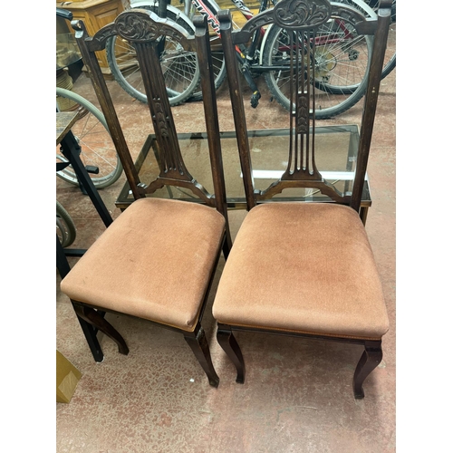 17 - PAIR OF ANTIQUE HALL CHAIRS