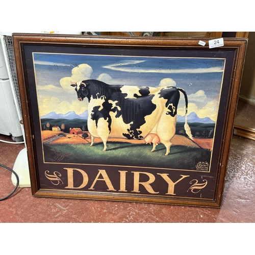 24 - FRAMED D. LACEY DERSTINE 1993 'DAIRY' PRINT