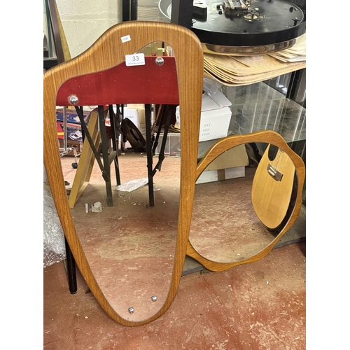 33 - 2 1960'S DANISH WALL MIRRORS