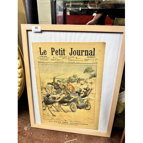 46 - FRAMED 'LE PETIT JOURNAL' ADVERTISING PRINT