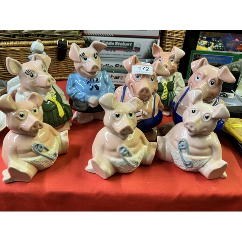 172 - 8 NATWEST PIG MONEY BANKS WITH STOPPERS