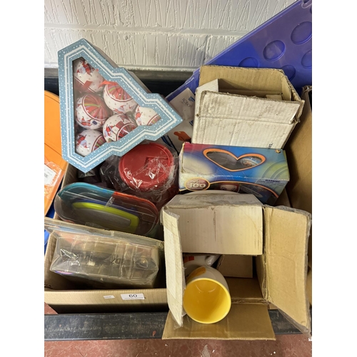 60 - BOX OF MIXED ITEMS INCL PERFUME, TOYS & A KNIFE SET