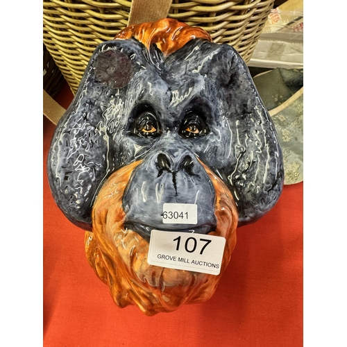 107 - DRAGONFLY MANUFACTURERS-JACK GRAHAM DESIGN-ORANGUTAN HEAD WALL SCONCE