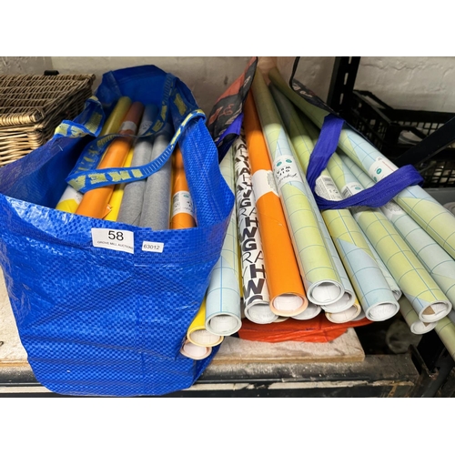 58 - APPROX 70 PAPERCHASE 5mtr GIFT WRAP(NEW)