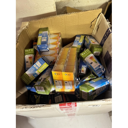 63A - LARGE QUANTITY OF BOXED LONG LIFE BULBS(NEW)