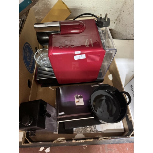 71 - DELONGHI LATTISSIMA COFFEE MACHINE & ACCESSORIES
