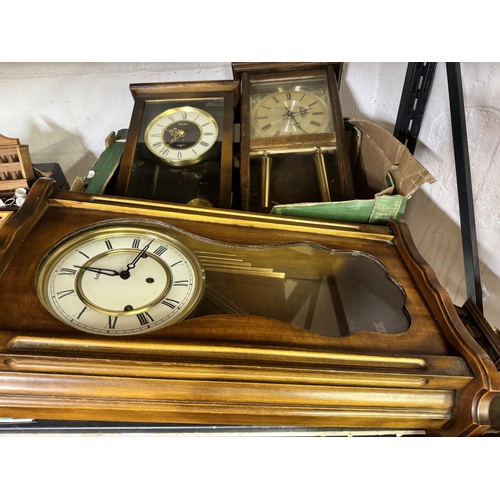 81 - BOX OF 3 CASED WALL CLOCKS