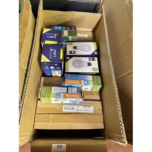 89 - BOZ OF ASSORTED BOXED LONG LIFE BULBS(NEW)